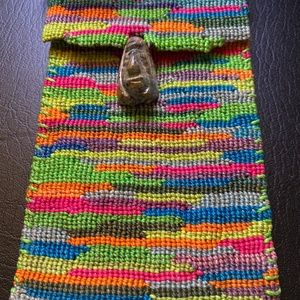 Hand Made Mexican craft bag with Jade accent